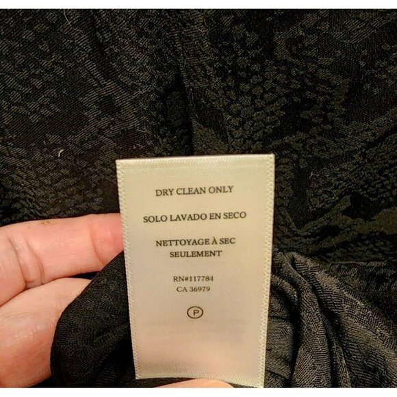 Rails Hillary Black‎ Snake Jacquard Wrap Blouse Top Size L - Picture 8 of 15